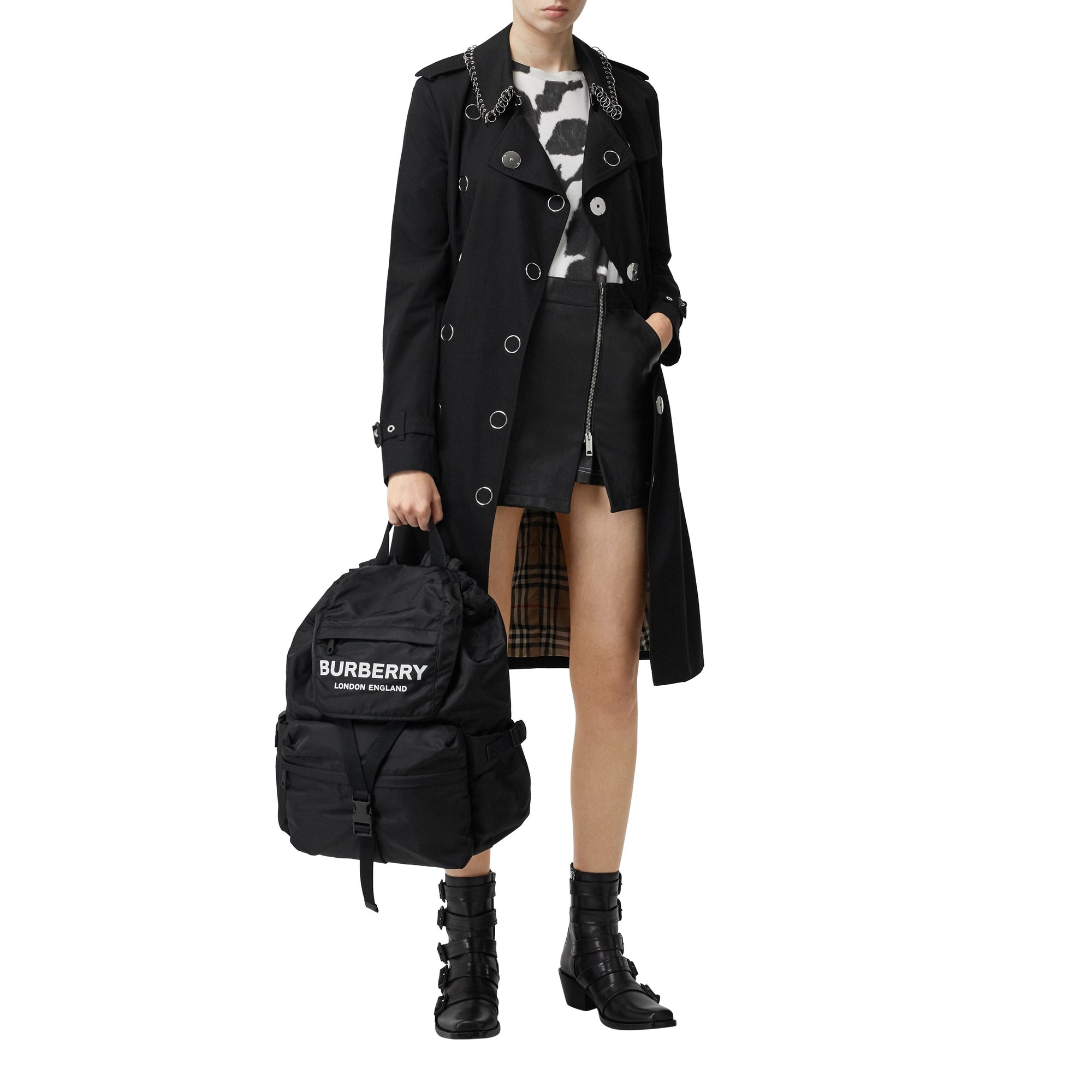 Sac à dos en nylon avec logo - Black