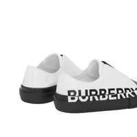 Sneakers sans lacets en gabardine de coton bicolore avec logo - Optic White & Black
