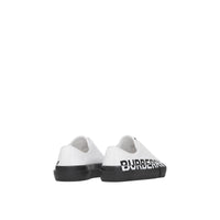 Sneakers sans lacets en gabardine de coton bicolore avec logo - Optic White & Black