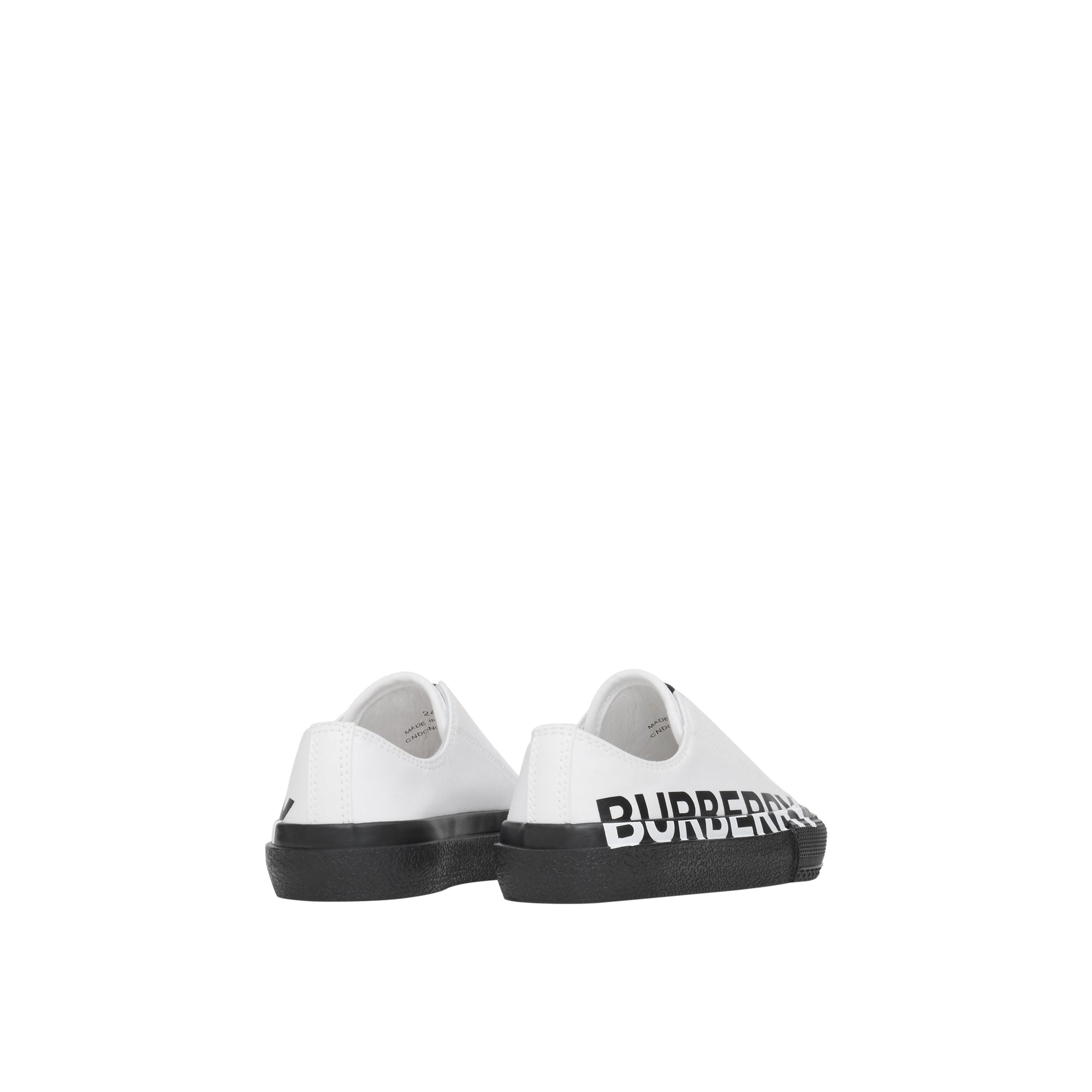Sneakers sans lacets en gabardine de coton bicolore avec logo - Optic White & Black