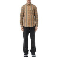 Chemise classique en popeline de coton de style patchwork - Archive Beige
