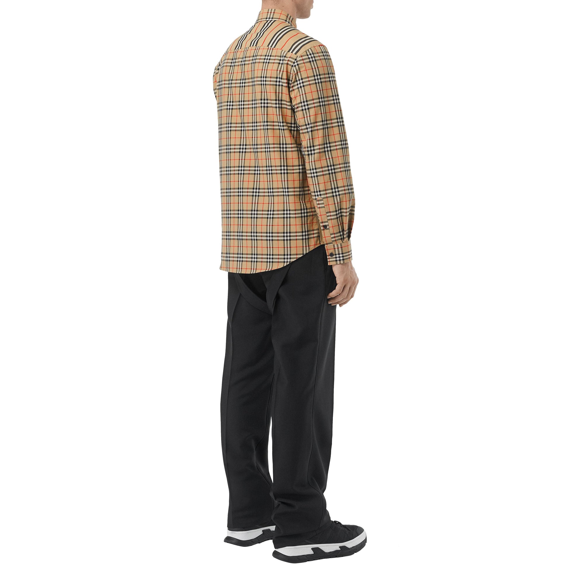 Chemise classique en popeline de coton de style patchwork - Archive Beige