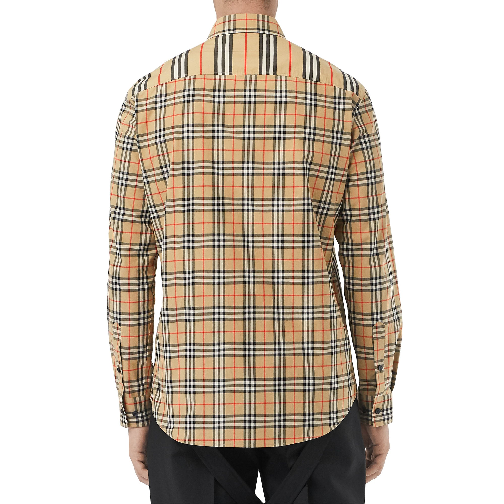 Chemise classique en popeline de coton de style patchwork - Archive Beige