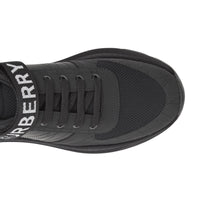 Sneakers en cuir nubuck et mesh avec logo - Black