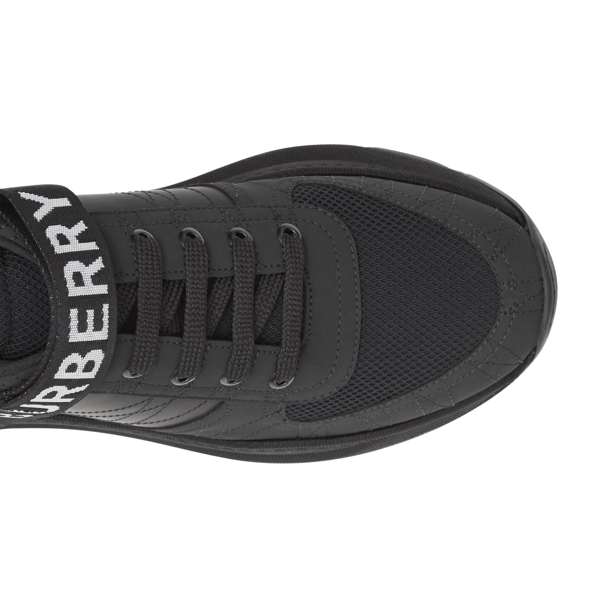 Sneakers en cuir nubuck et mesh avec logo - Black