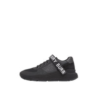 Sneakers en cuir nubuck et mesh avec logo - Black
