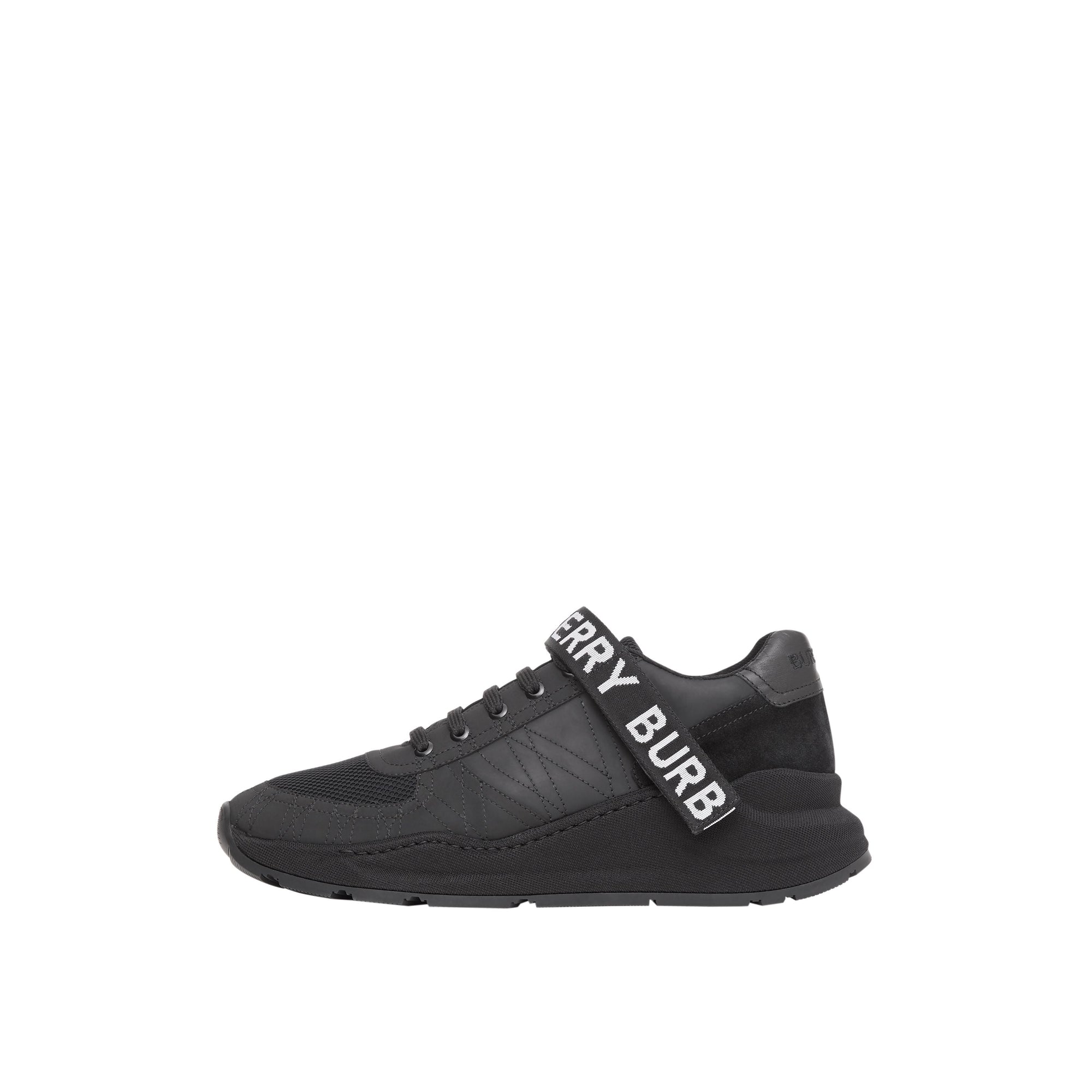 Sneakers en cuir nubuck et mesh avec logo - Black