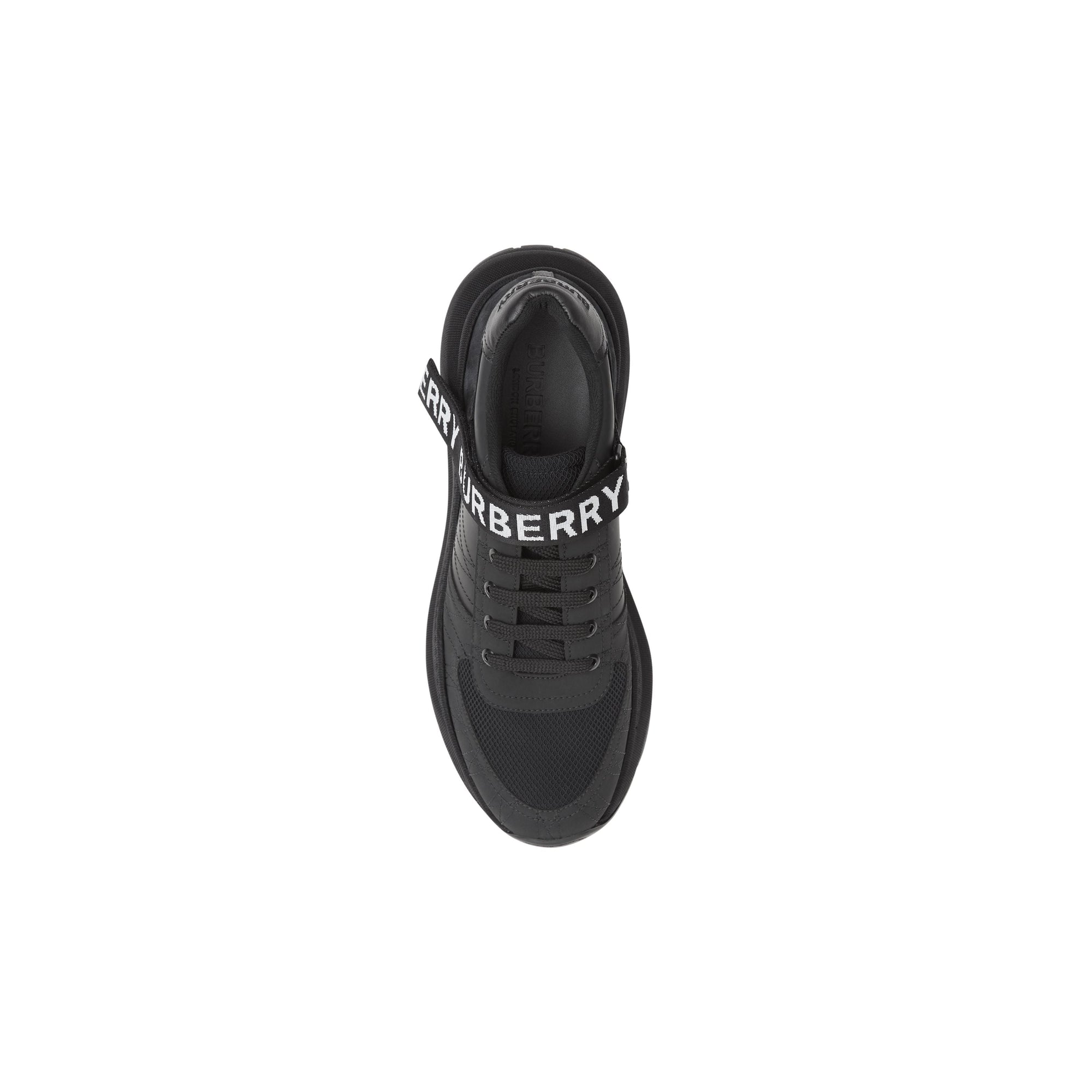 Sneakers en cuir nubuck et mesh avec logo - Black