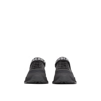 Sneakers en cuir nubuck et mesh avec logo - Black