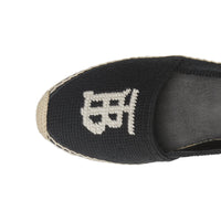 Espadrilles en coton et cuir Monogram - Black & Ecru