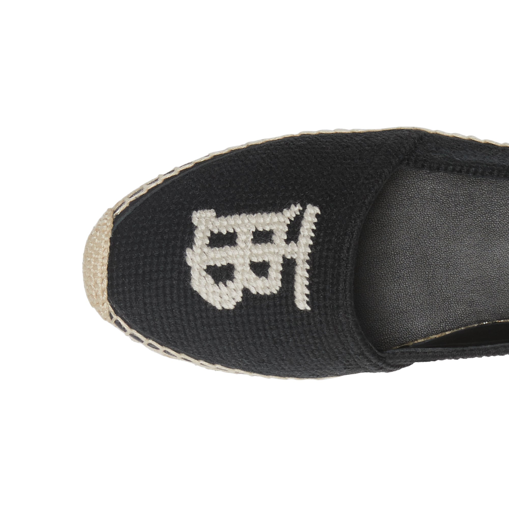 Espadrilles en coton et cuir Monogram - Black & Ecru