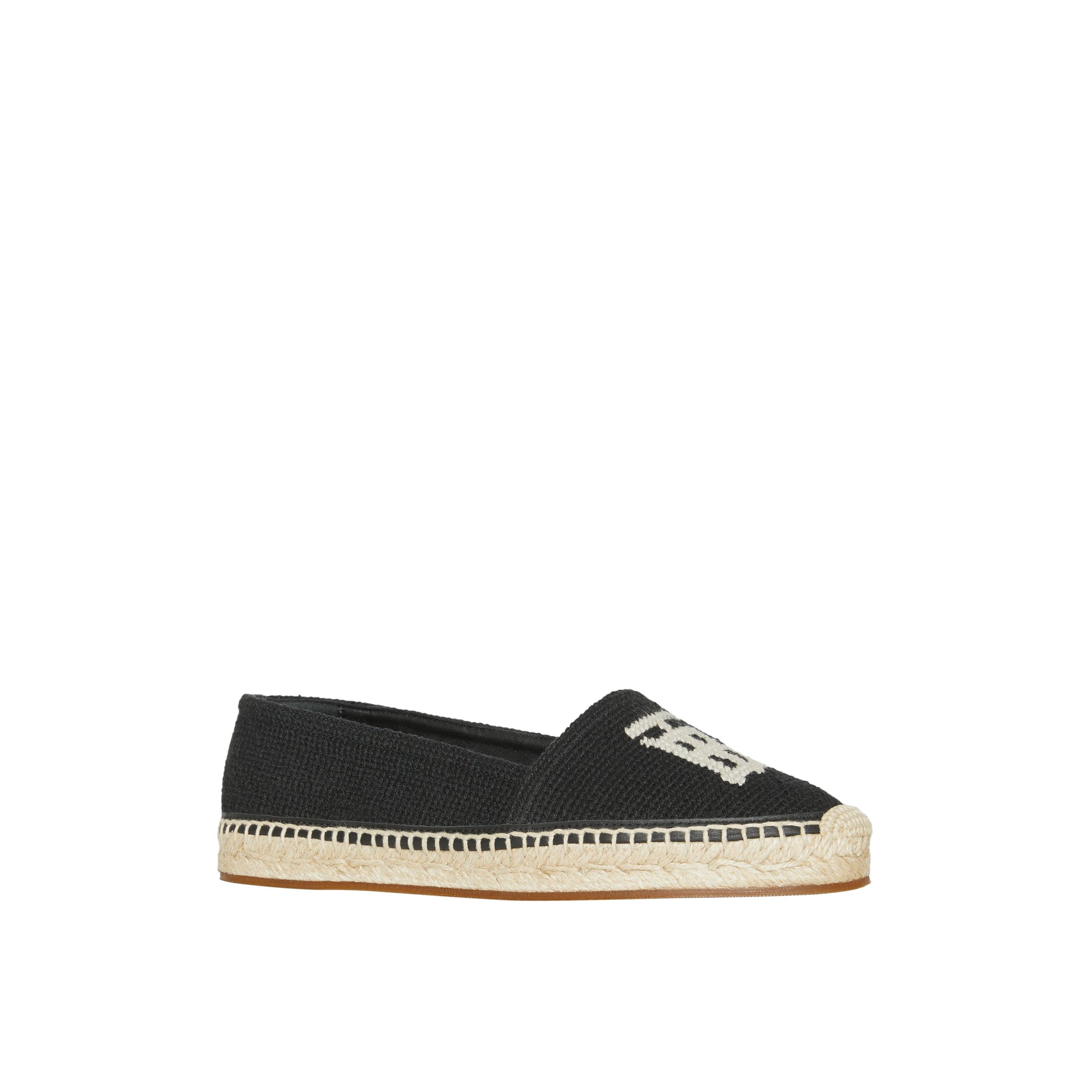 Espadrilles en coton et cuir Monogram - Black & Ecru