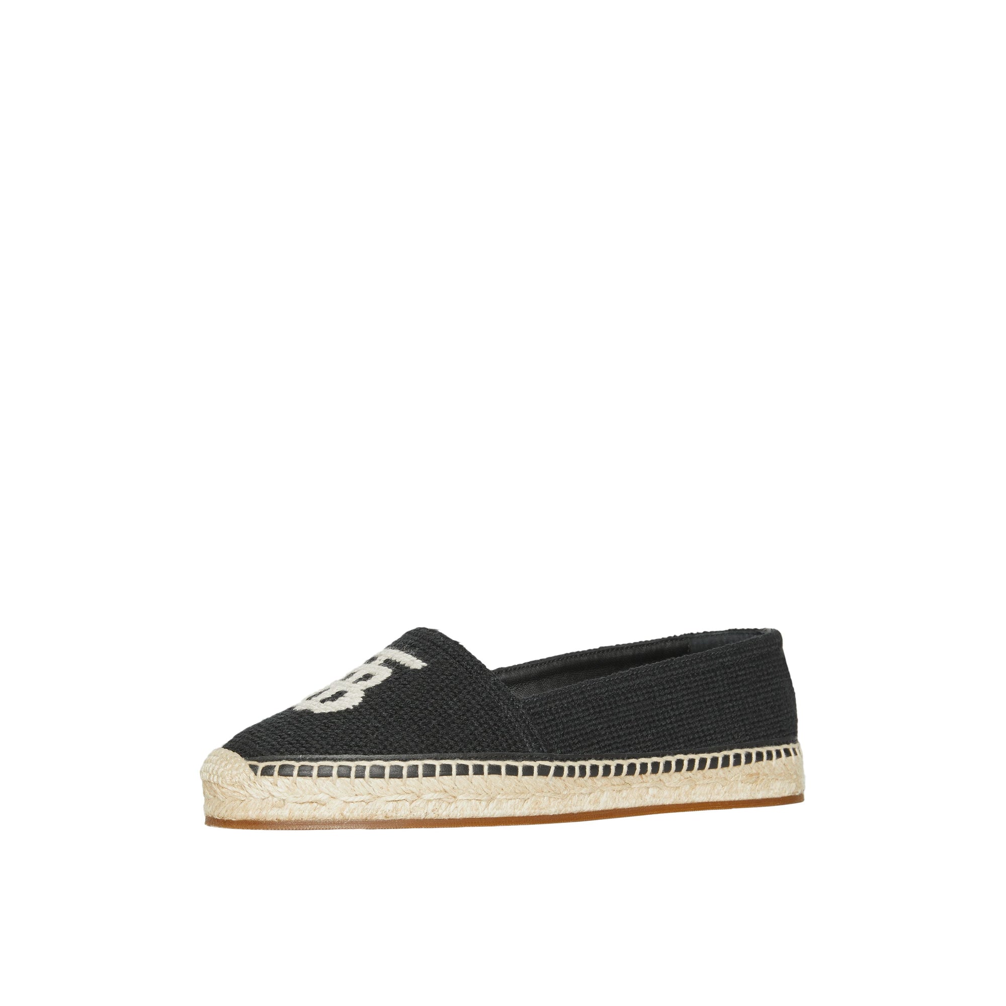 Espadrilles en coton et cuir Monogram - Black & Ecru