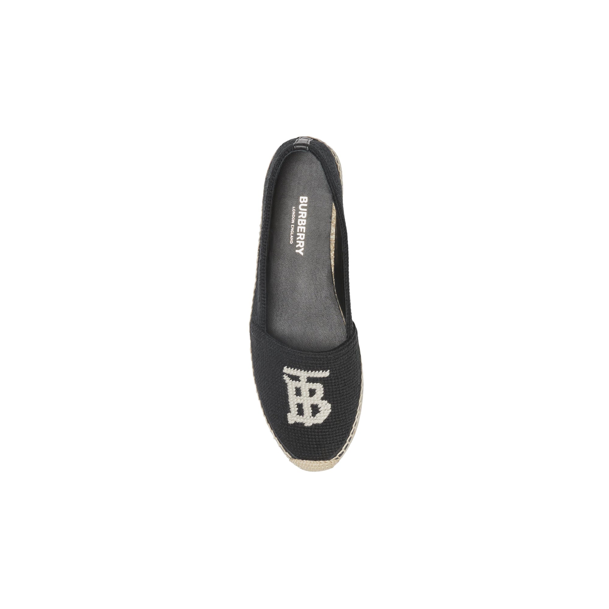 Espadrilles en coton et cuir Monogram - Black & Ecru