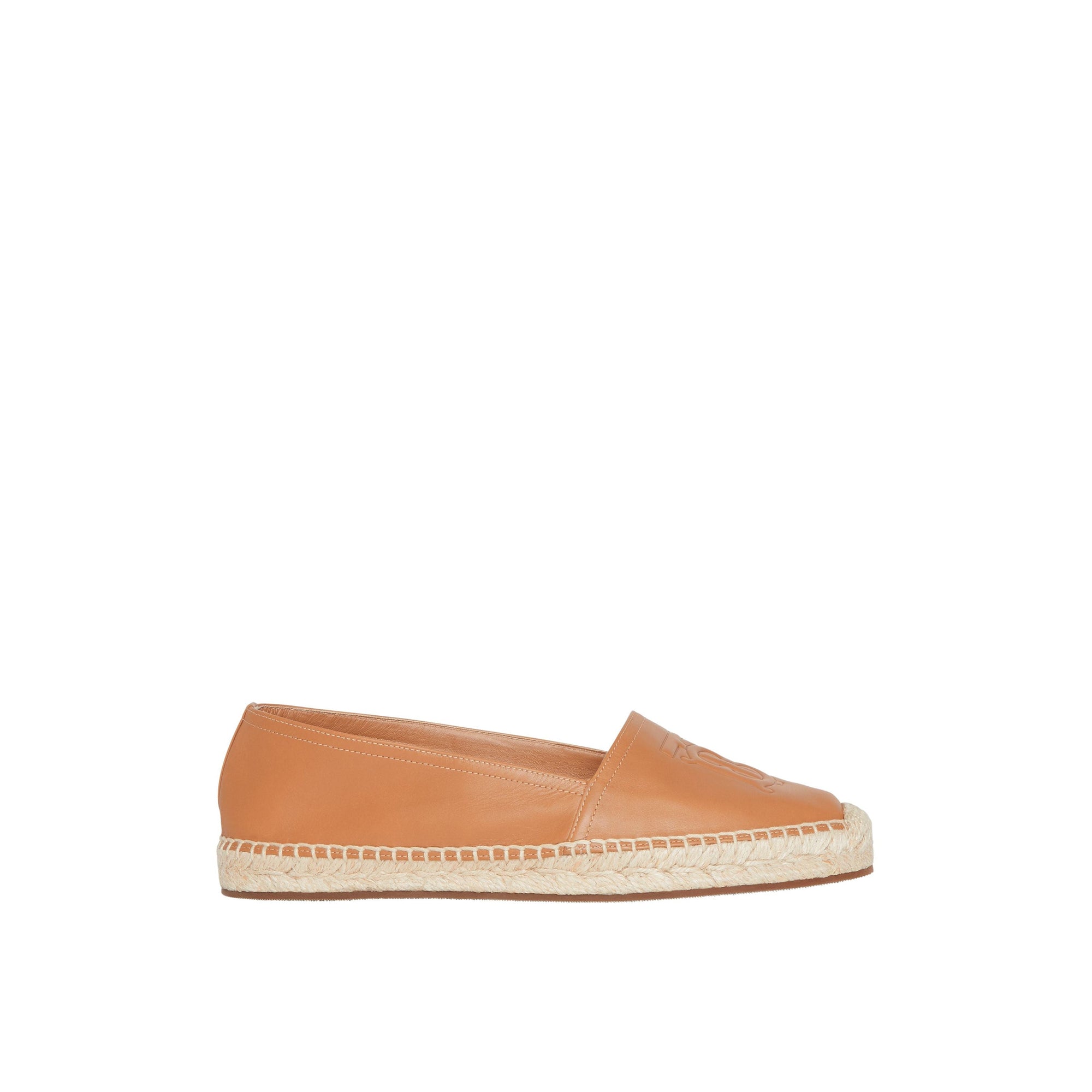 Espadrilles en cuir d'agneau à motif Monogram - Camel