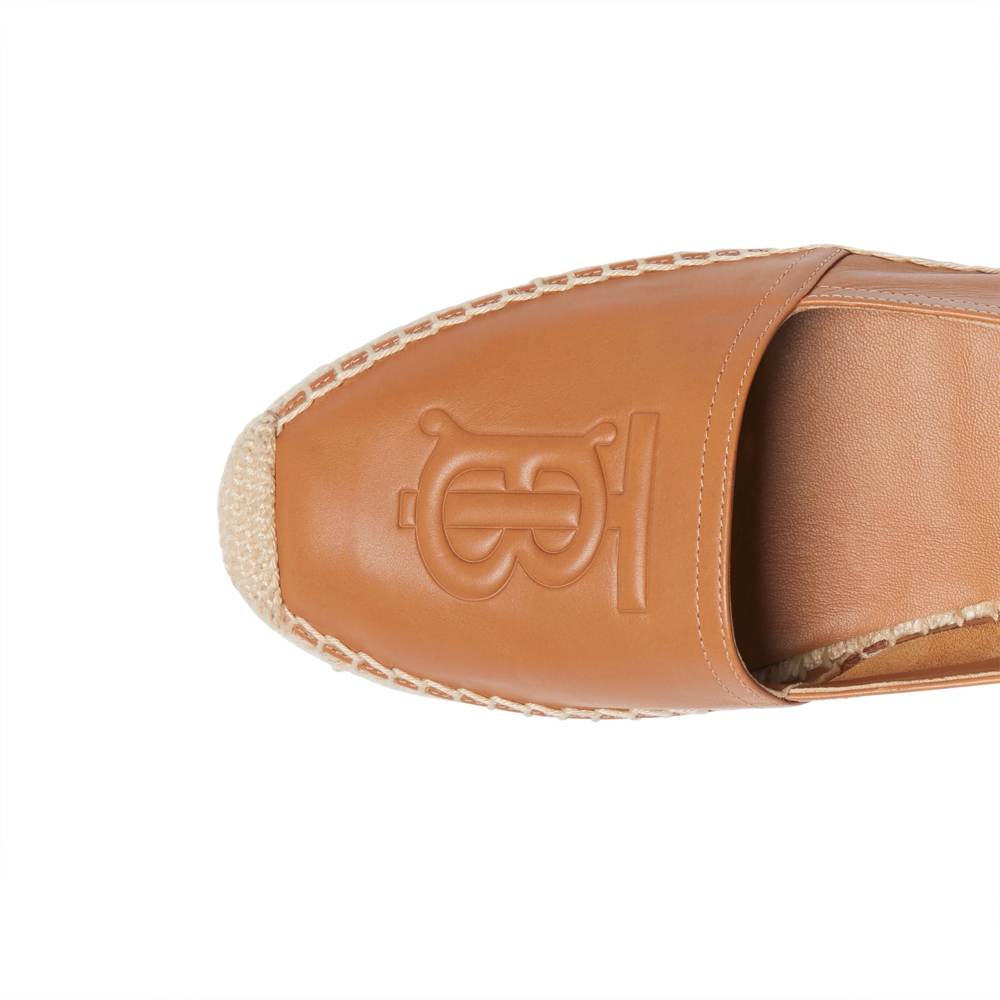 Espadrilles en cuir d'agneau à motif Monogram - Camel
