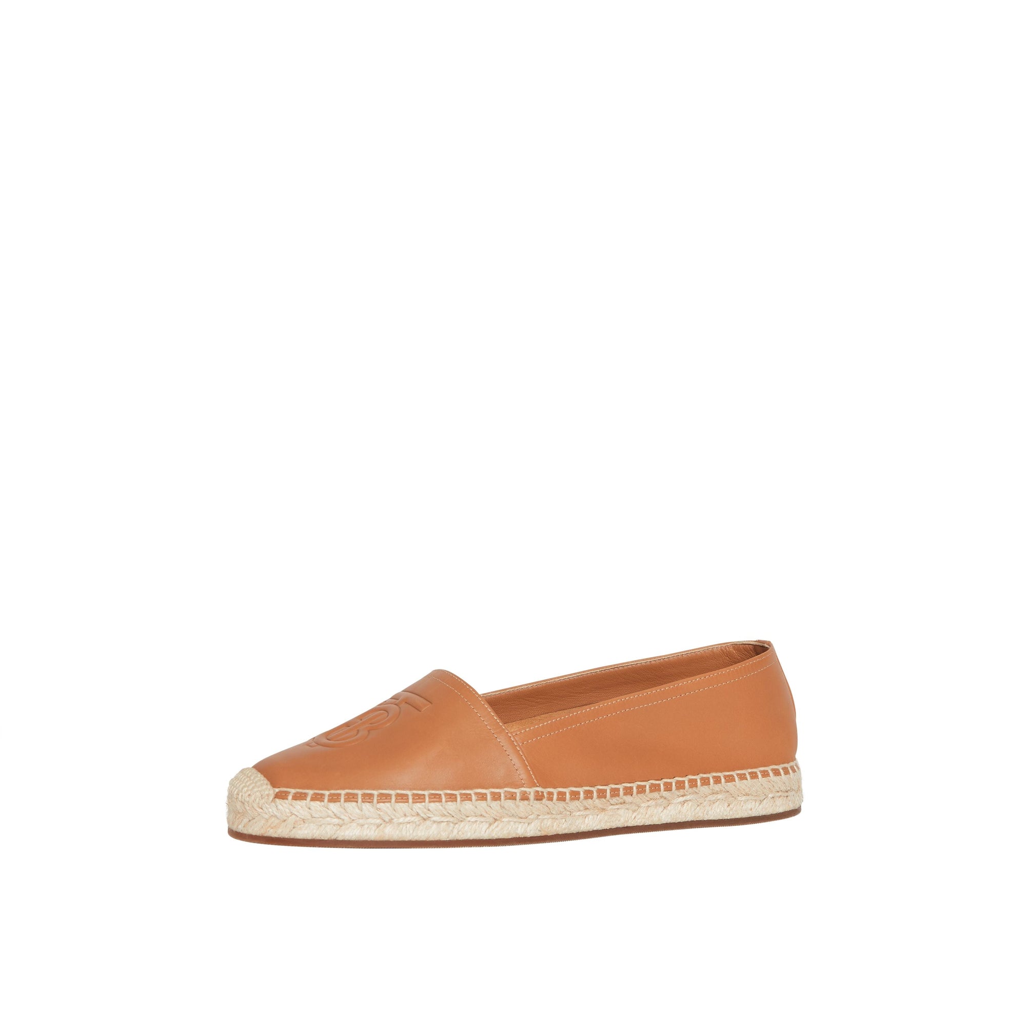 Espadrilles en cuir d'agneau à motif Monogram - Camel