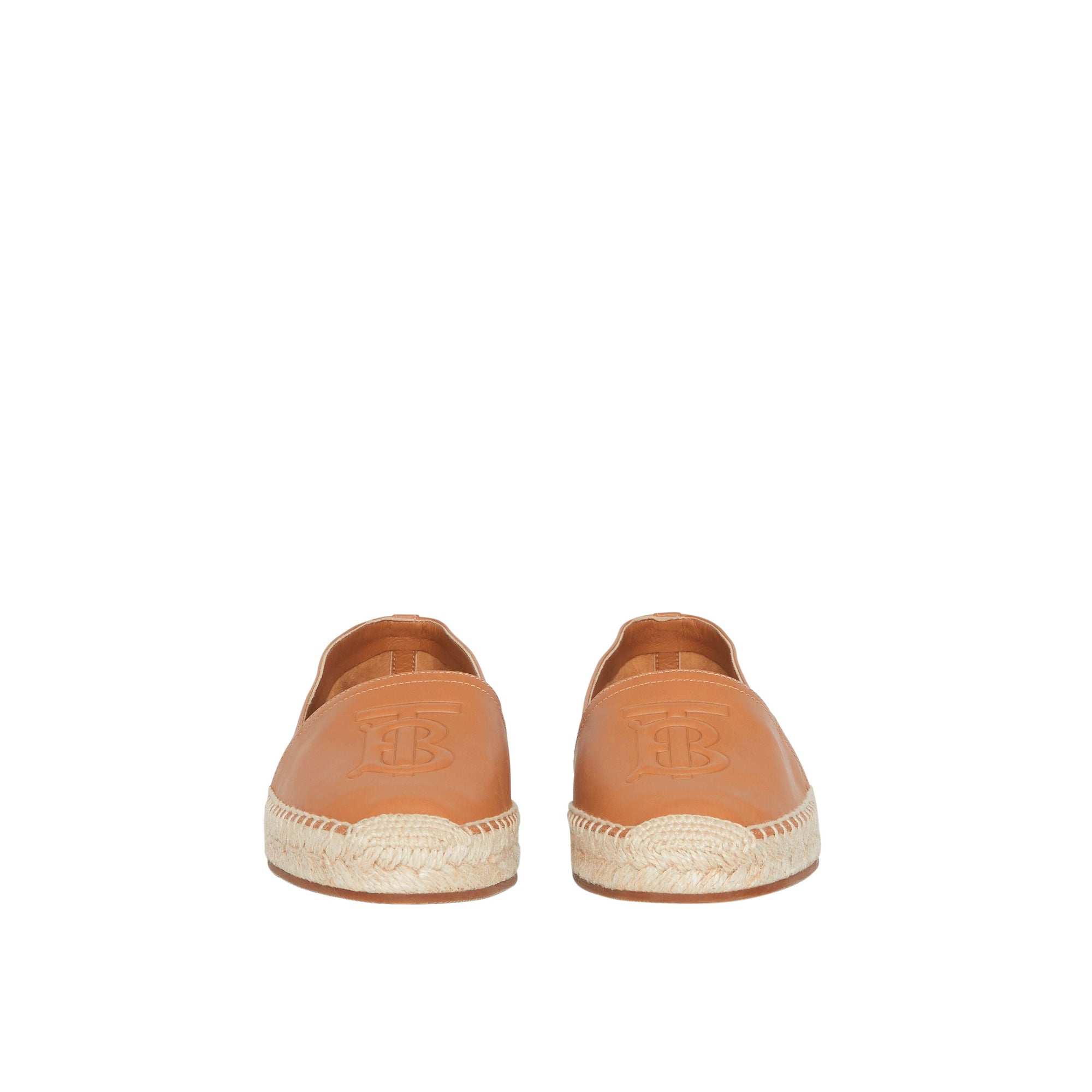 Espadrilles en cuir d'agneau à motif Monogram - Camel