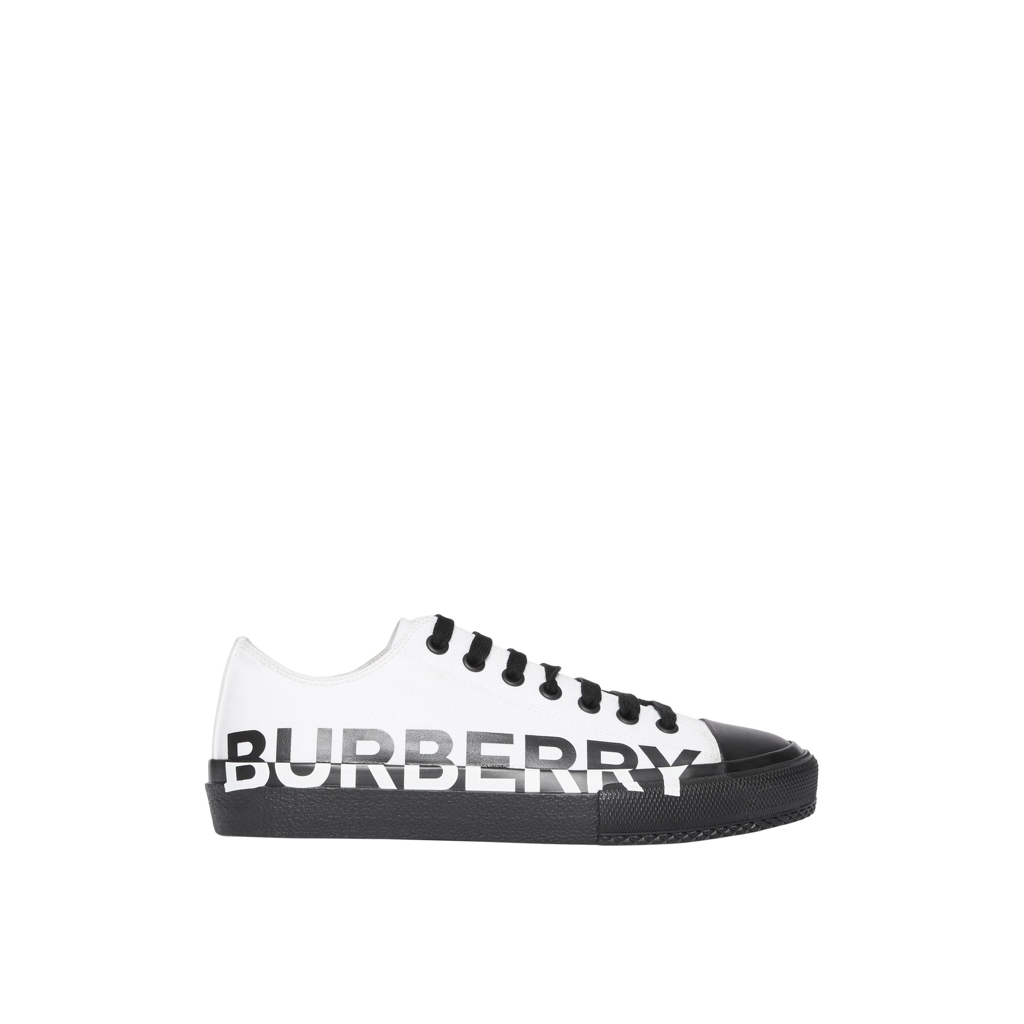Sneakers en gabardine de coton bicolore avec logo - Optic White & Black