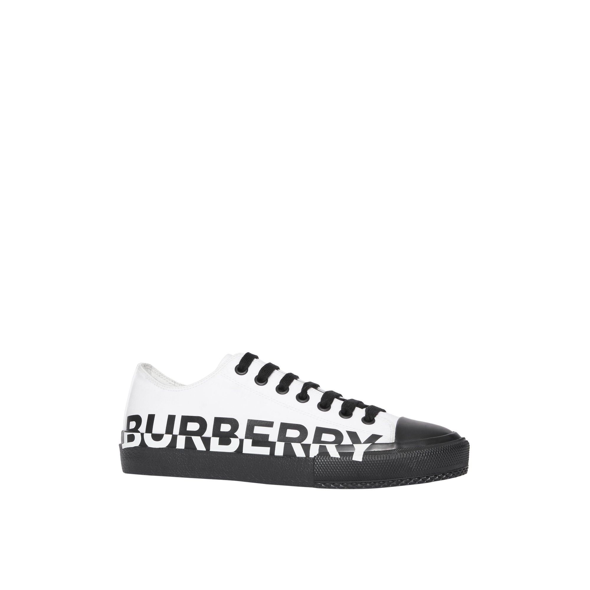 Sneakers en gabardine de coton bicolore avec logo - Optic White & Black