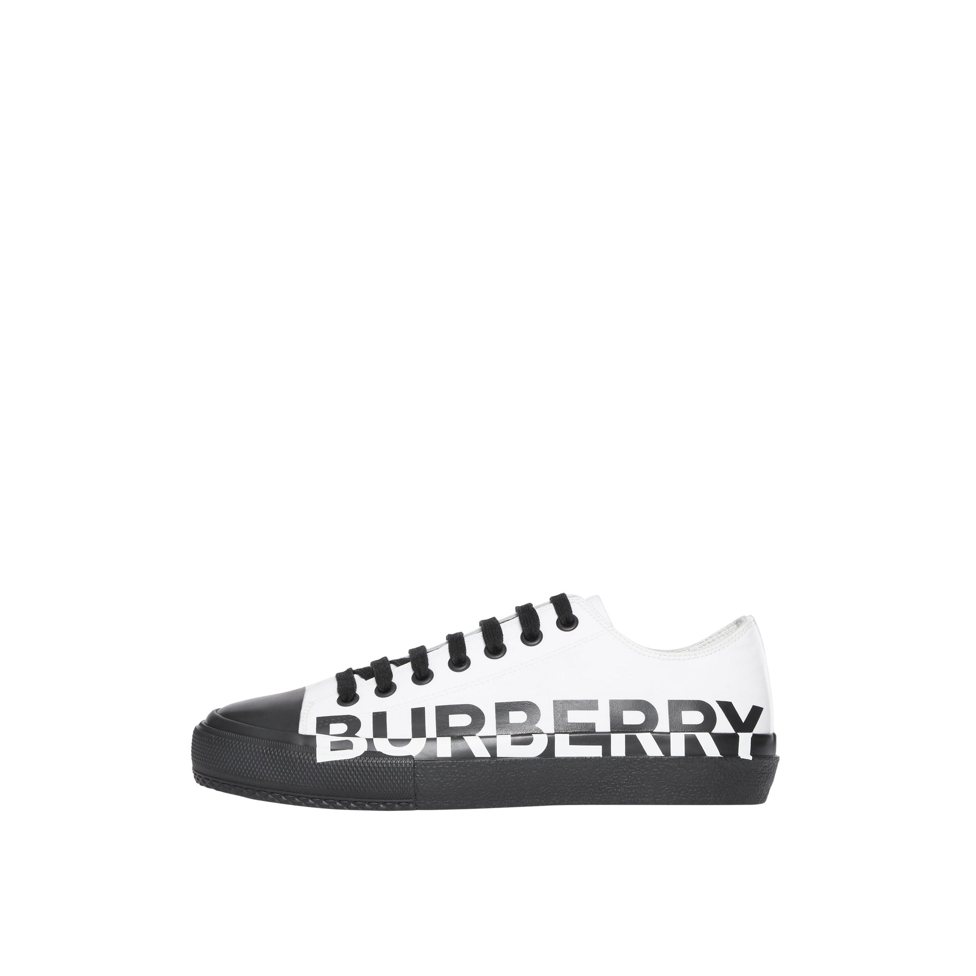 Sneakers en gabardine de coton bicolore avec logo - Optic White & Black