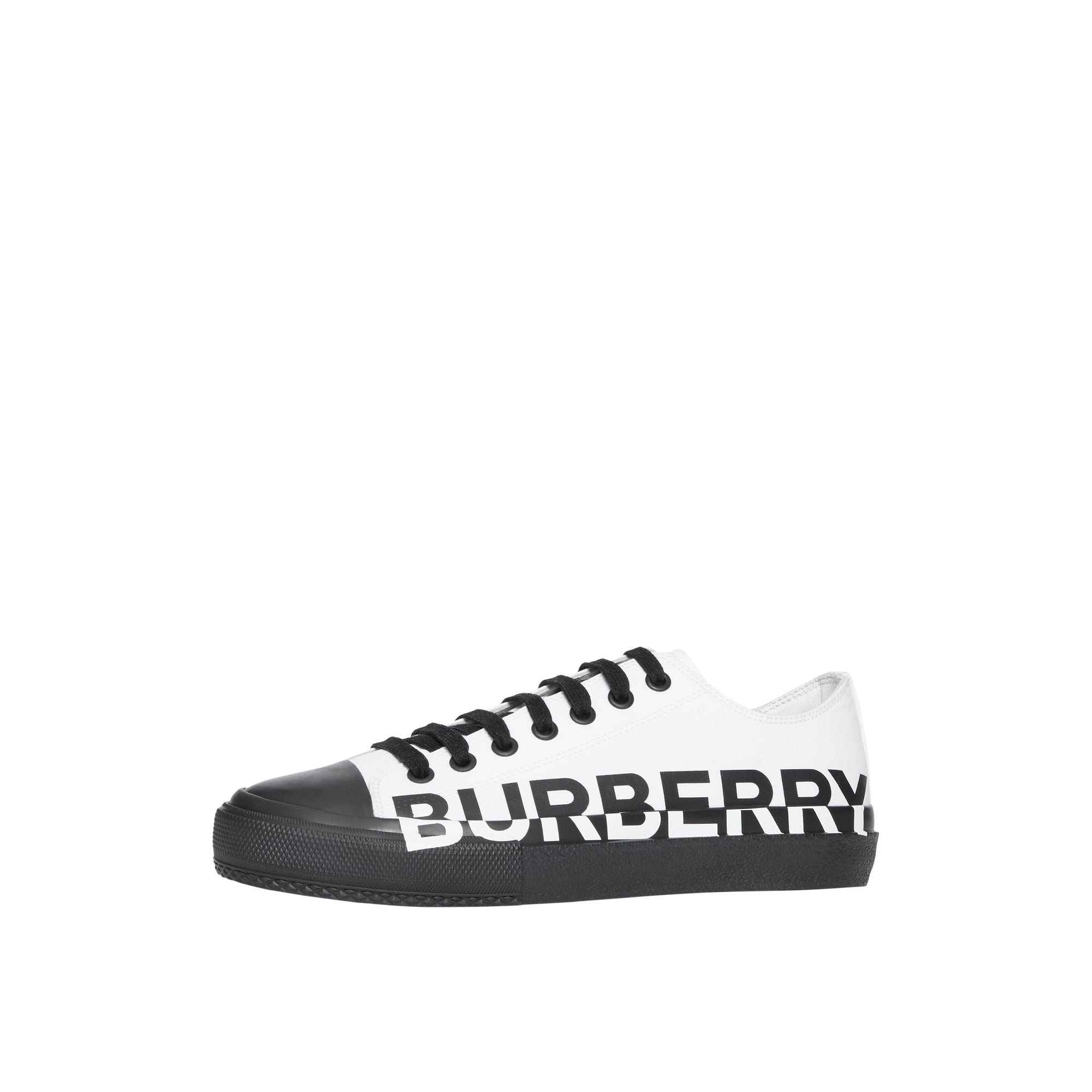 Sneakers en gabardine de coton bicolore avec logo - Optic White & Black