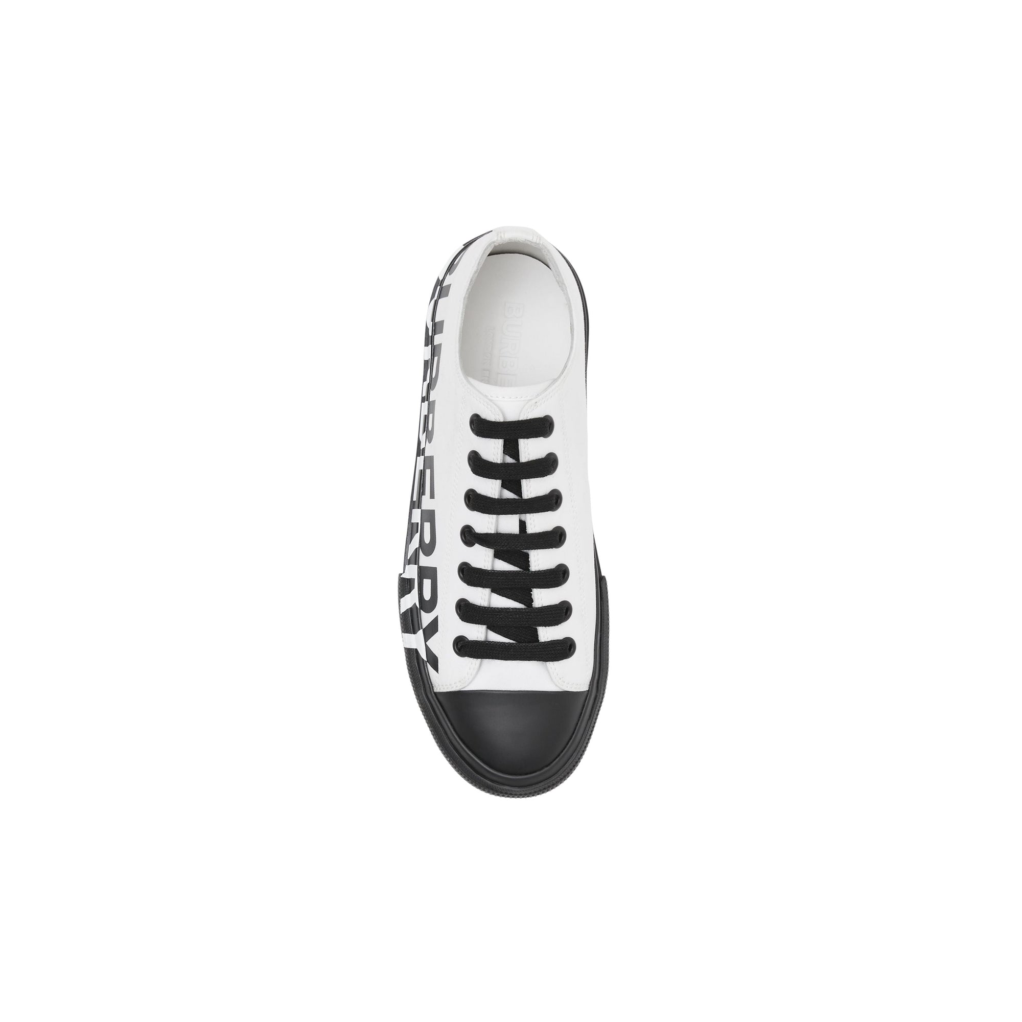 Sneakers en gabardine de coton bicolore avec logo - Optic White & Black
