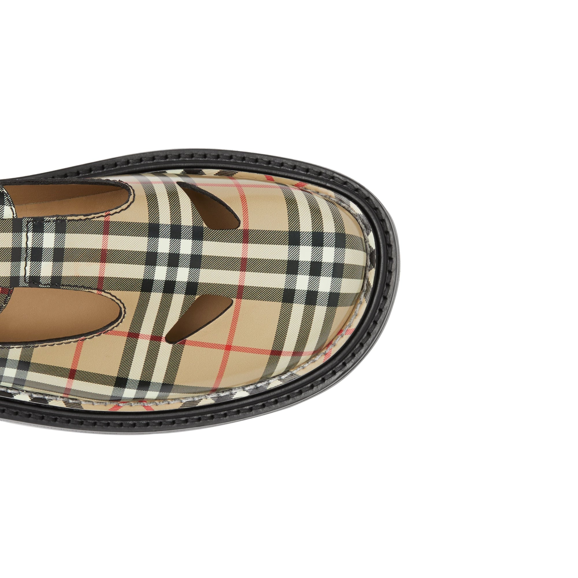 Salomés en cuir Vintage check - Archive Beige