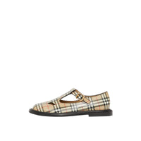 Salomés en cuir Vintage check - Archive Beige
