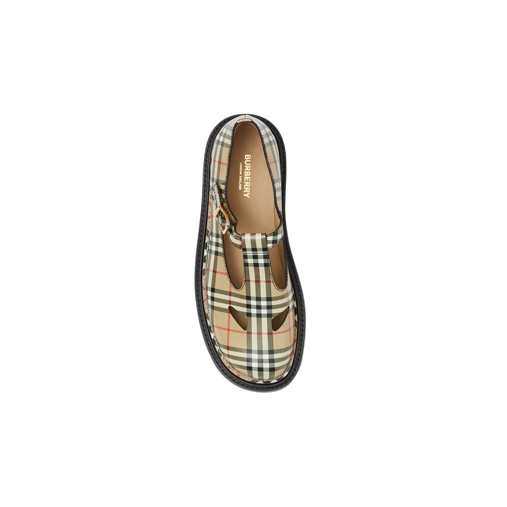 Salomés en cuir Vintage check - Archive Beige
