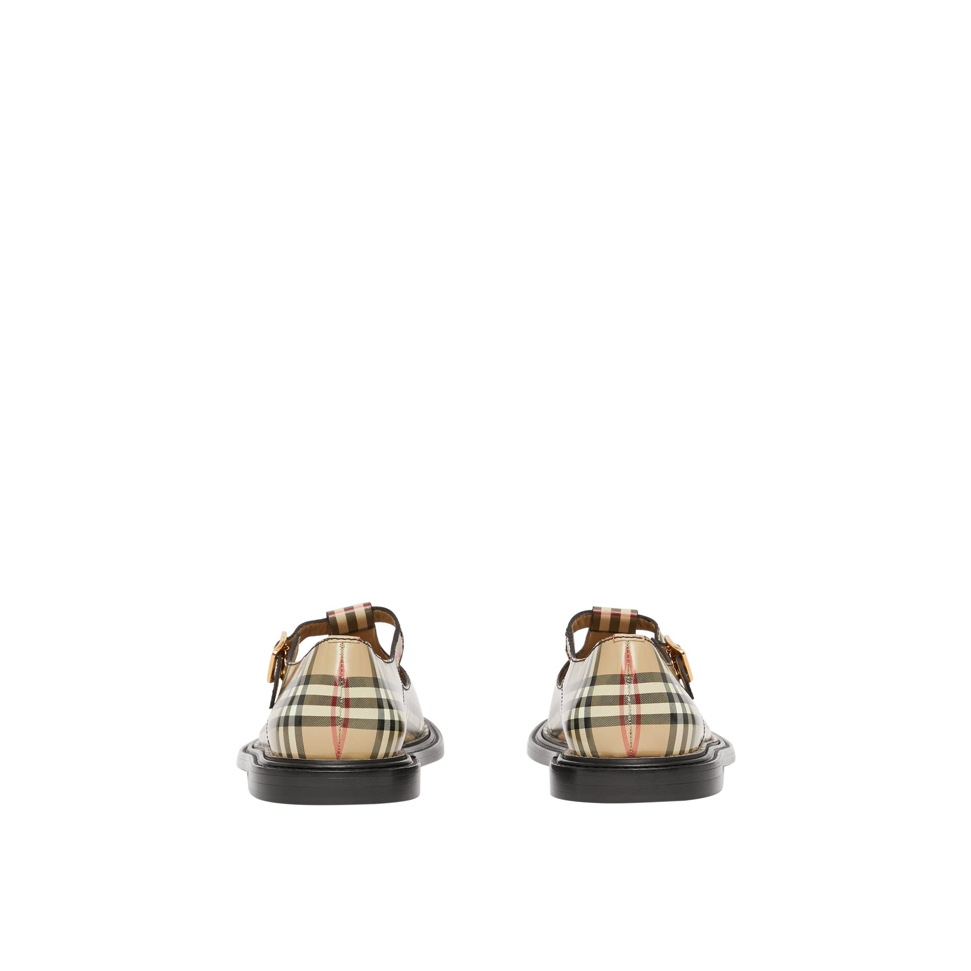 Salomés en cuir Vintage check - Archive Beige