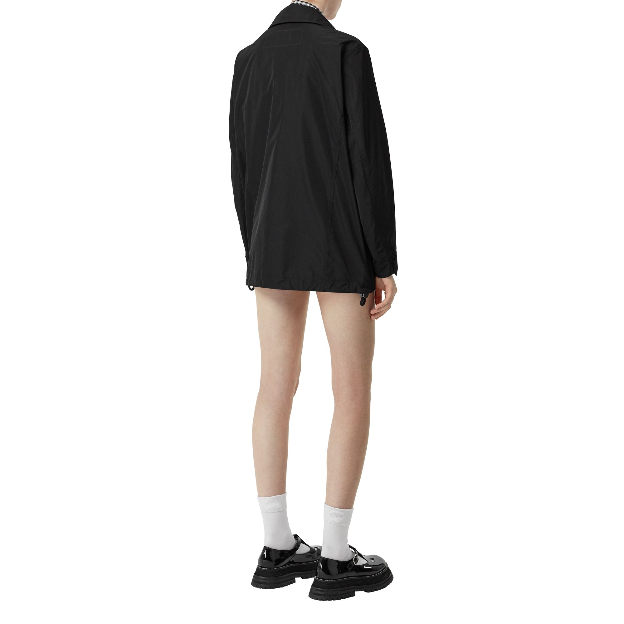 Veste en taffetas à mémoire de forme avec capuche amovible - Black