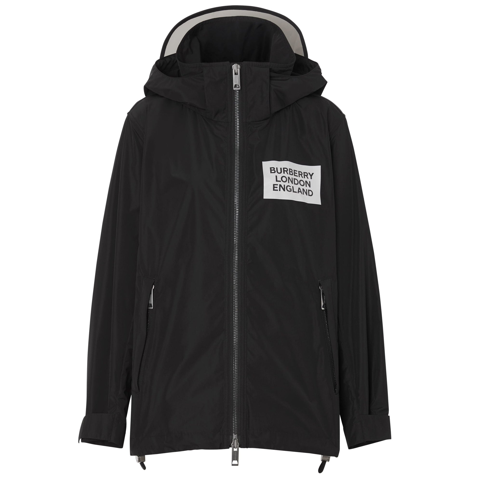 Veste en taffetas à mémoire de forme avec capuche amovible - Black