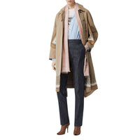 Écharpe légère en cachemire à motif Vintage check brodé - Soft Peach