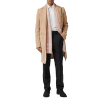 Écharpe légère en cachemire à motif Vintage check brodé - Soft Peach