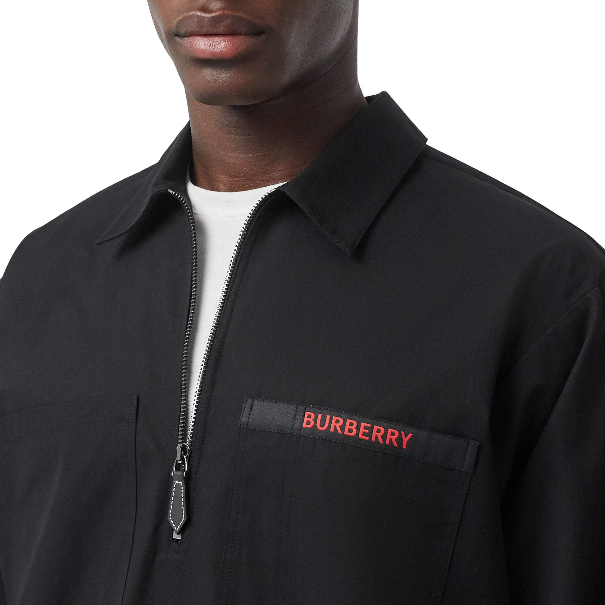 Chemise à manches courtes de style militaire à logo - Black
