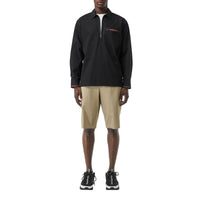 Chemise à manches courtes de style militaire à logo - Black