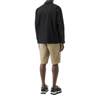 Chemise à manches courtes de style militaire à logo - Black