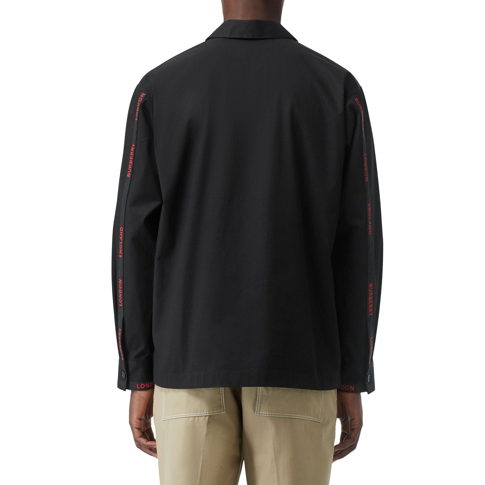 Chemise à manches courtes de style militaire à logo - Black