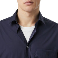 Chemise en popeline de coton extensible Monogram - Navy