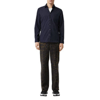 Chemise en popeline de coton extensible Monogram - Navy
