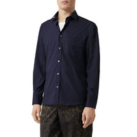 Chemise en popeline de coton extensible Monogram - Navy