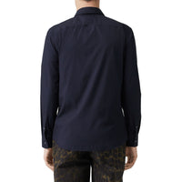 Chemise en popeline de coton extensible Monogram - Navy