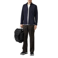 Chemise en popeline de coton extensible Monogram - Navy