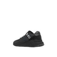 Sneakers en cuir nubuck et mesh avec logo - Black
