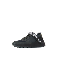 Sneakers en cuir nubuck et mesh avec logo - Black