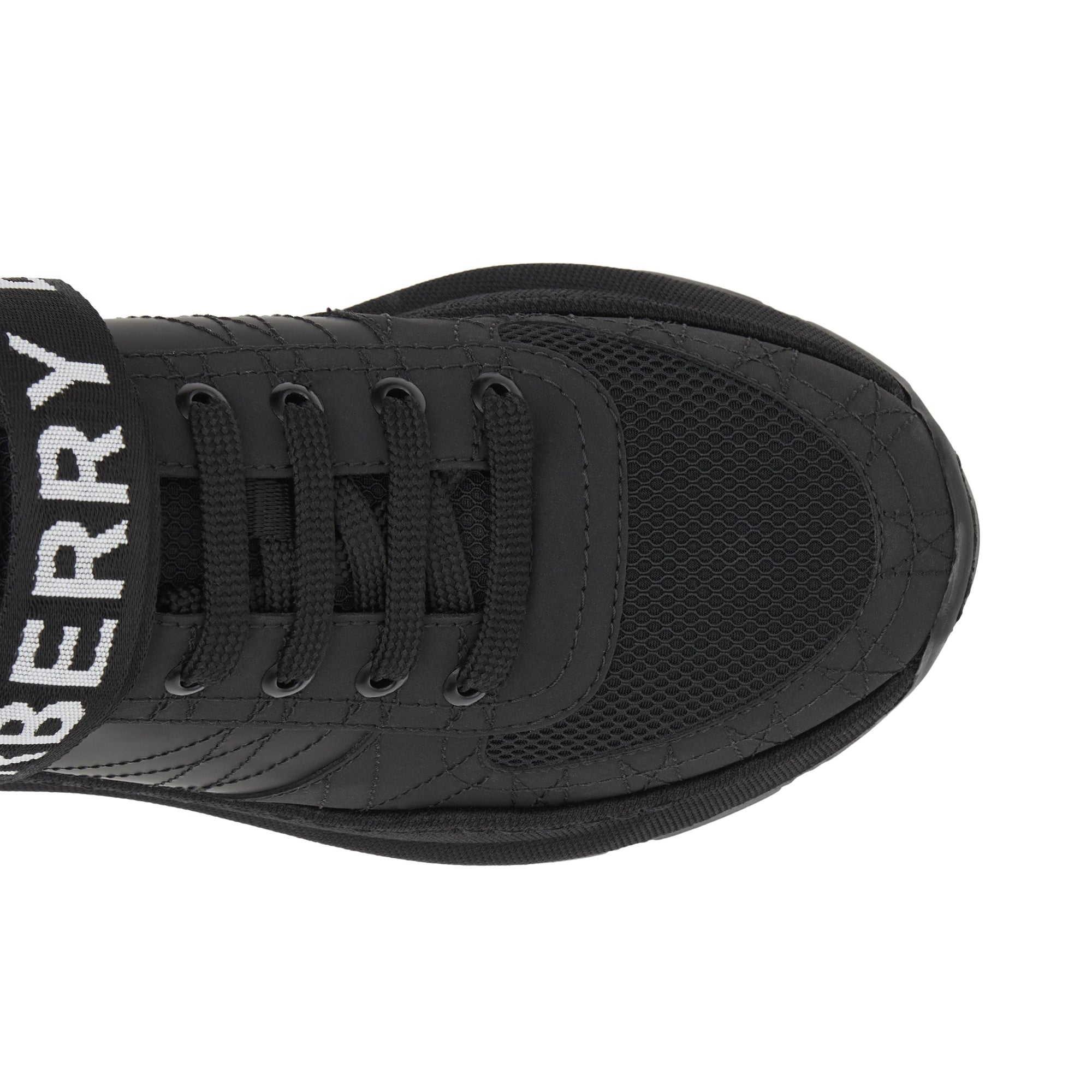 Sneakers en cuir nubuck et mesh avec logo - Black