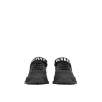 Sneakers en cuir nubuck et mesh avec logo - Black