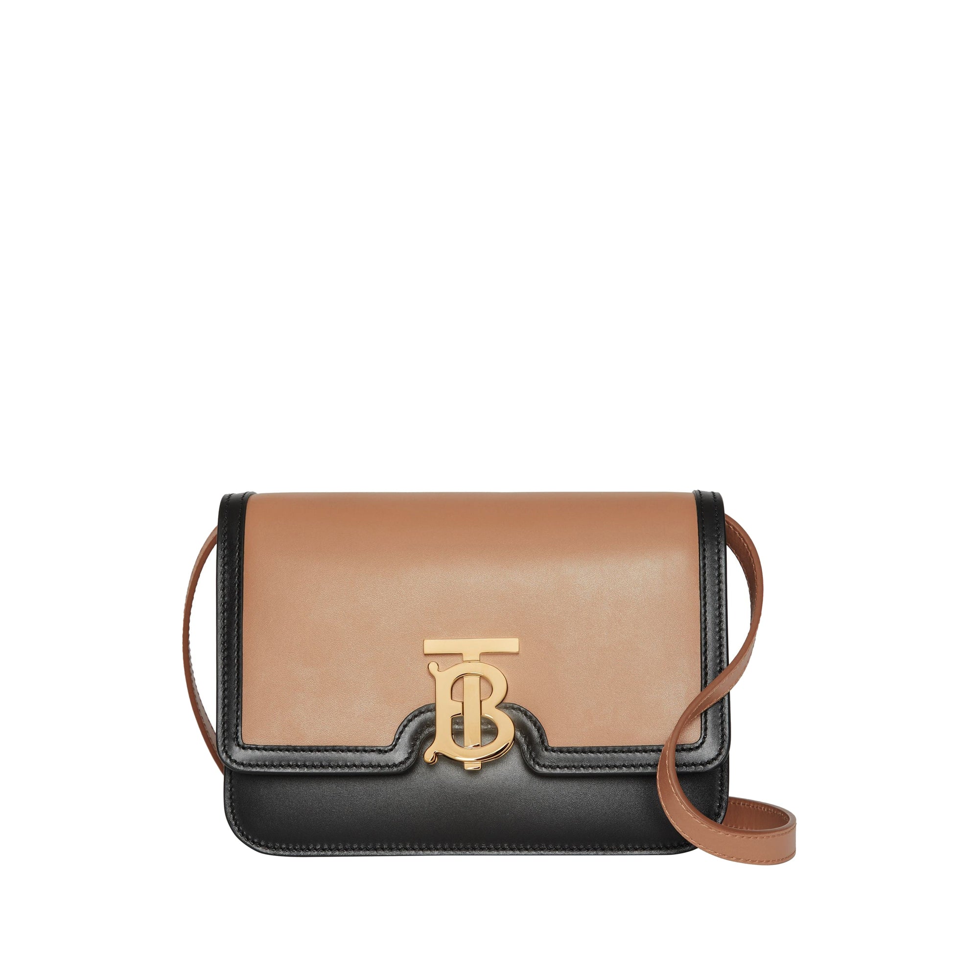Petit sac TB en cuir - Light Camel & Black