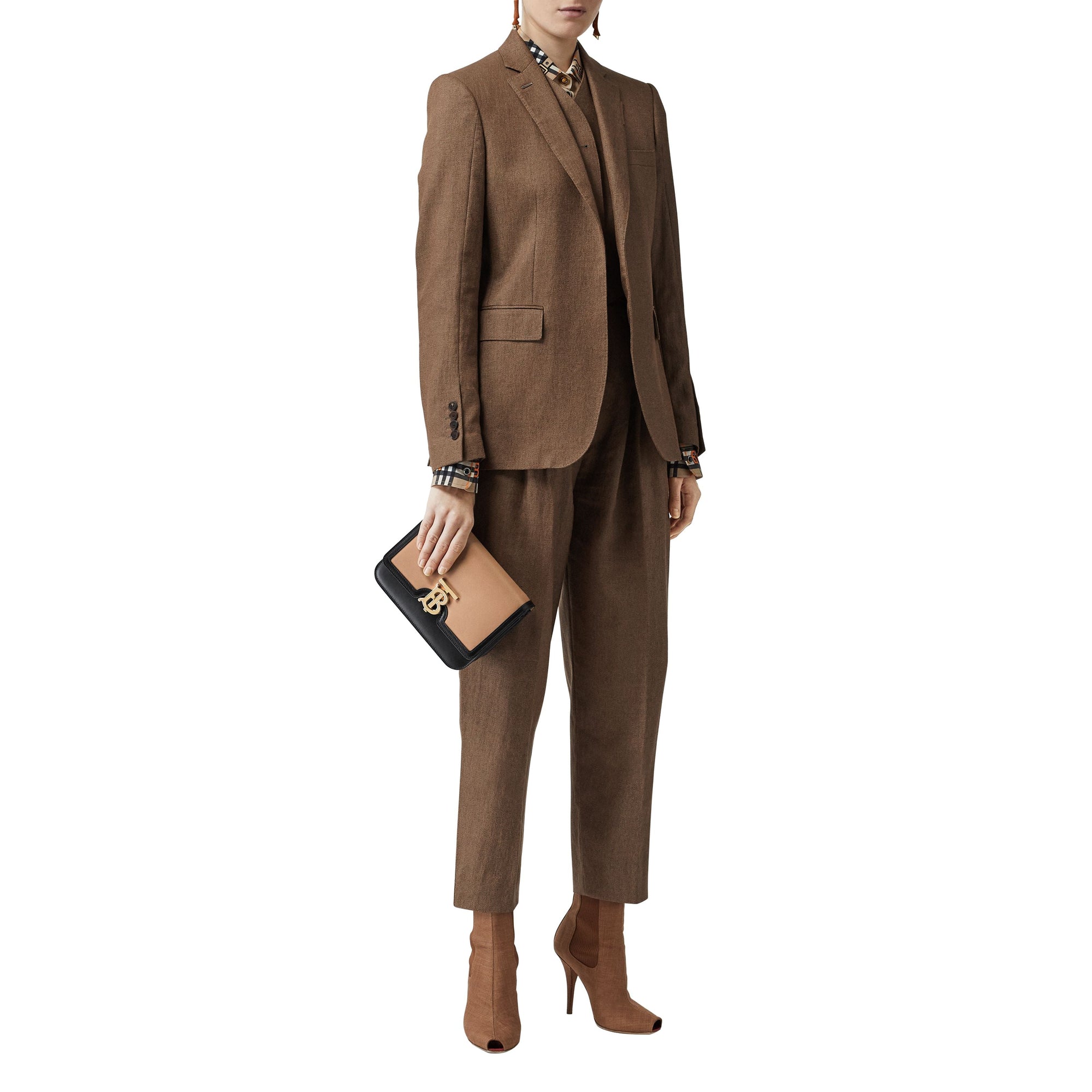 Petit sac TB en cuir - Light Camel & Black